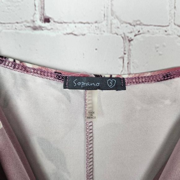 SOPRANO Women's Pink Floral High Waist V Neck Spaghetti Strap Cocktail Dress Sm - Picture 3 of 4